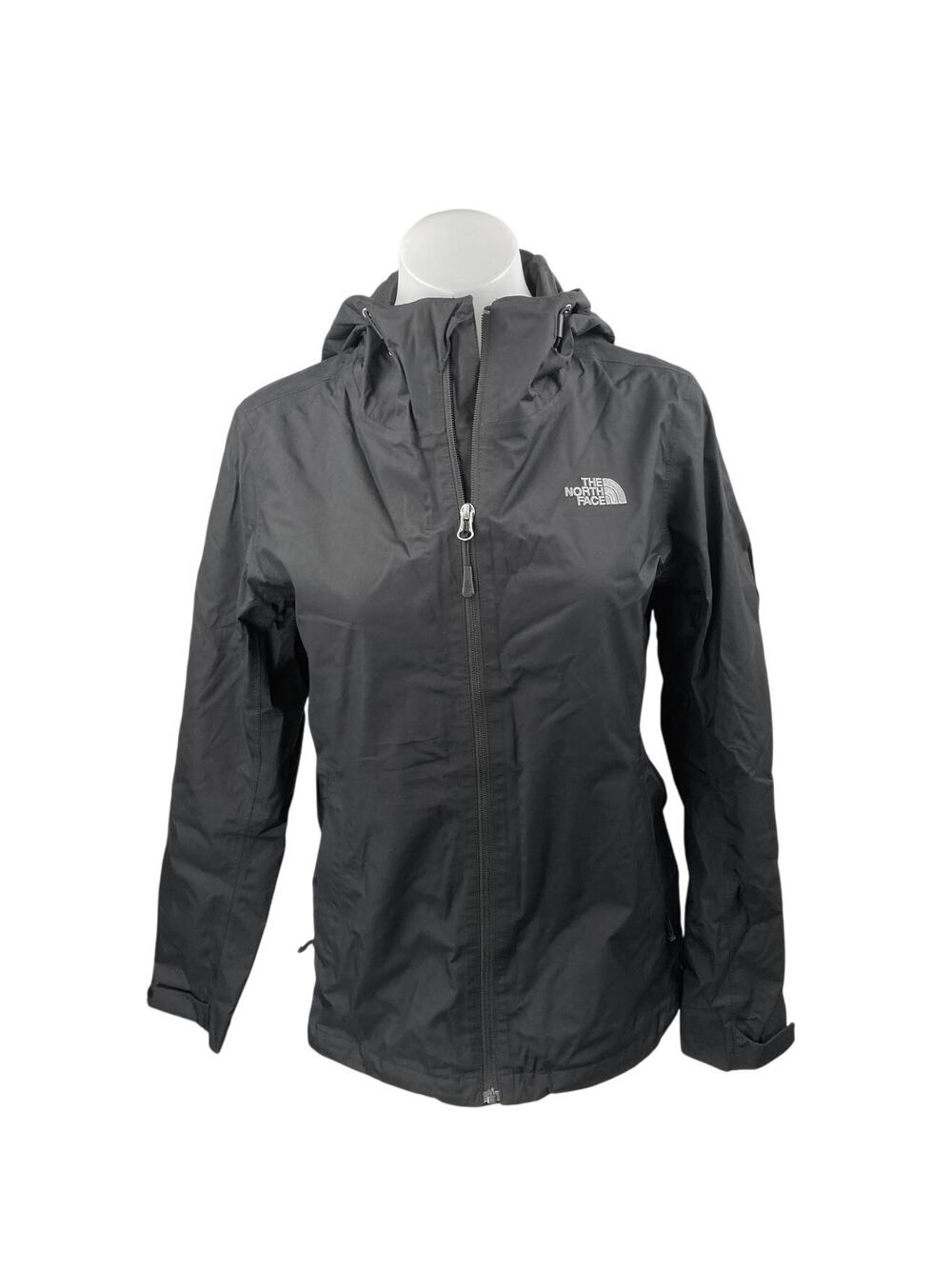The North Face Women's Black Full Zip Long Sleeve Hooded Windbreaker Jacket Sz S